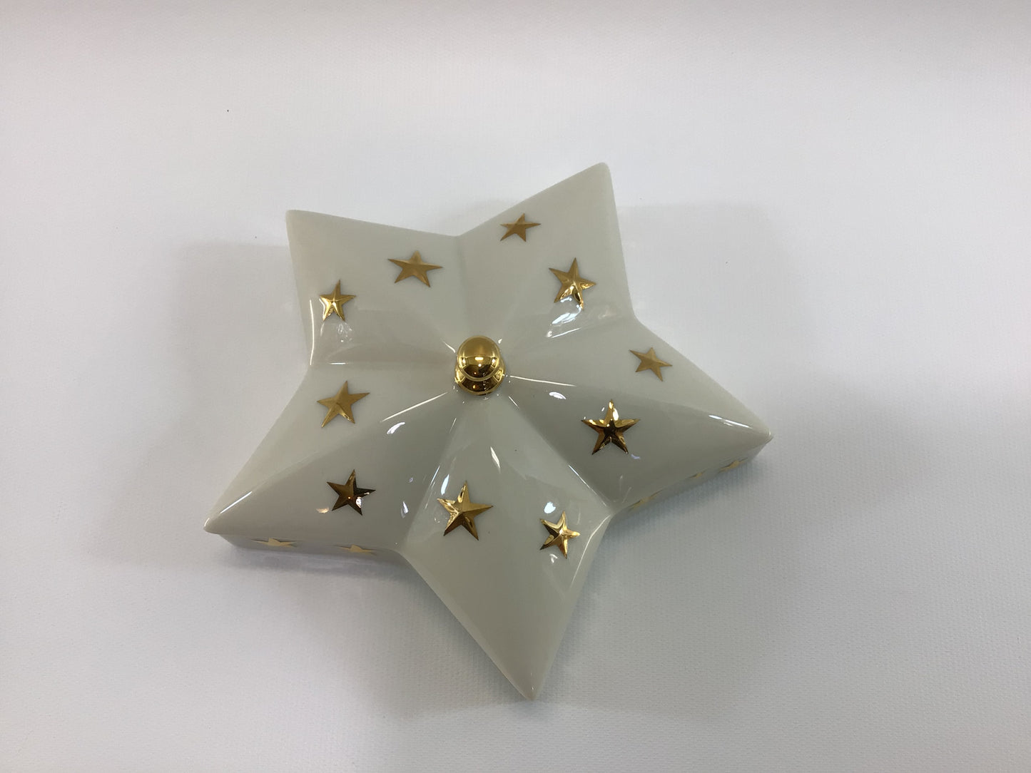 Lenox Gold Stars Porcelain Ceramic Trinket Dish