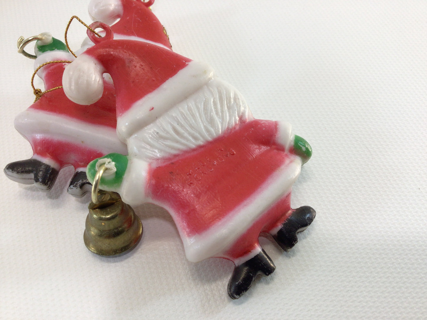 Blow Mold Santa Claus Christmas Tree Ornaments Lot of 4 Vintage Kitschy Holiday Collectibles