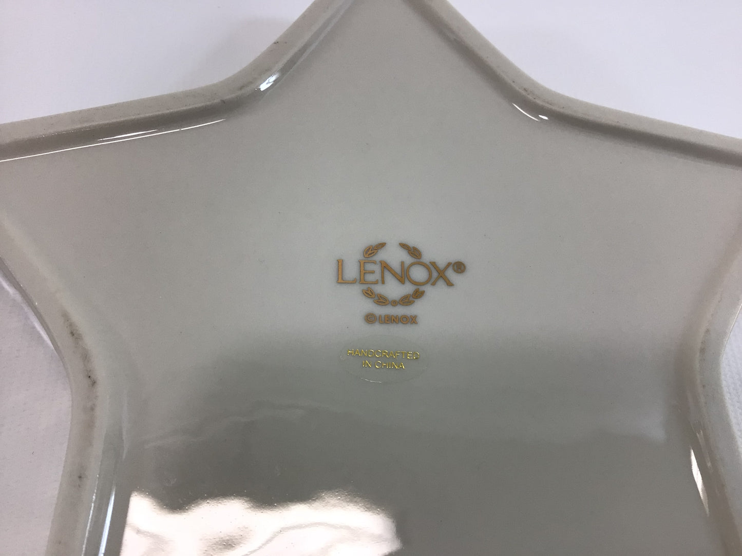 Lenox Gold Stars Porcelain Ceramic Trinket Dish