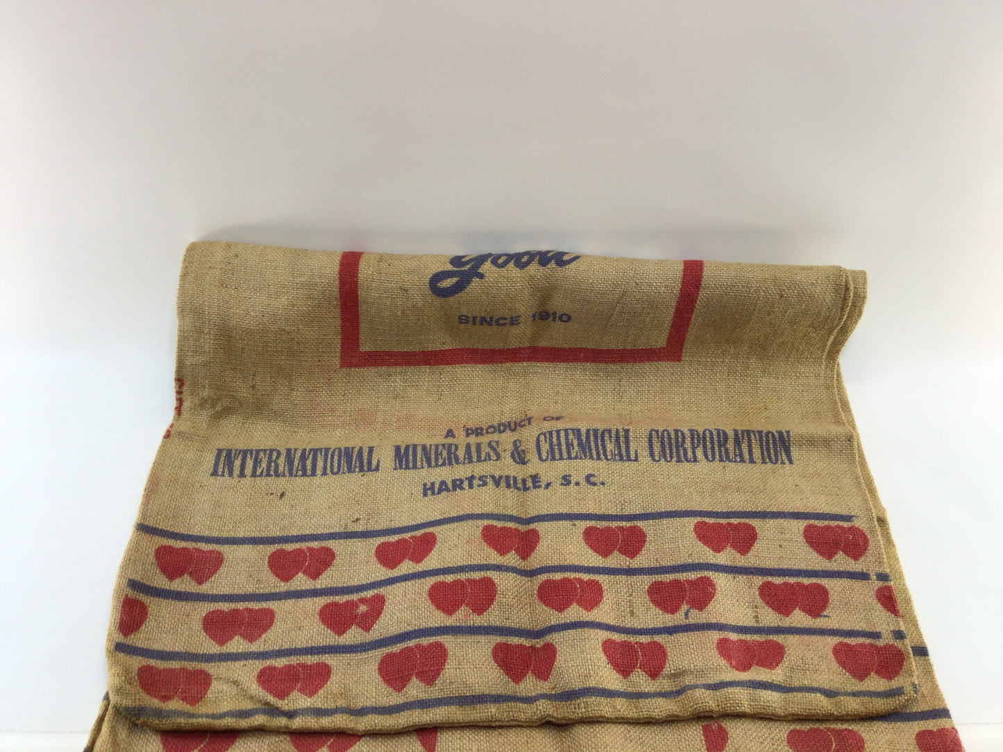 Burlap 23 x 39 Wall Decor 200 lbs Fertilizer Sack Hartsville Special Super Harvest Vintage Hartsville South Carolina Ephemera