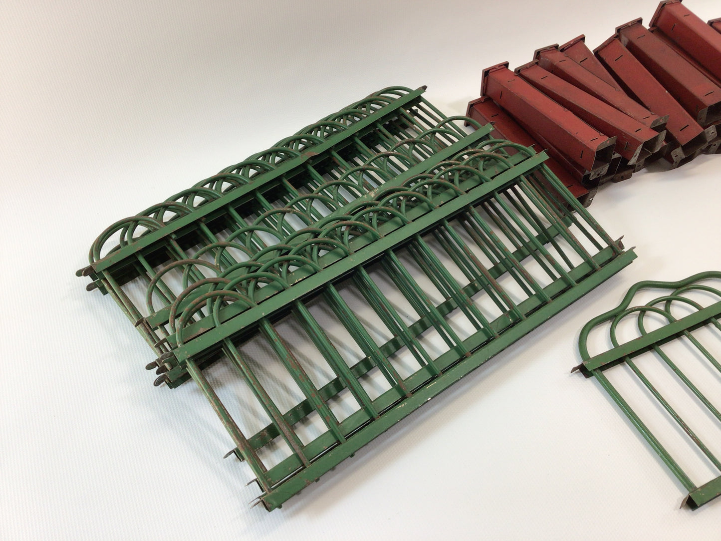 Pressed Steel Tabletop Feather Tree Fence Antique Christmas Holiday Decor