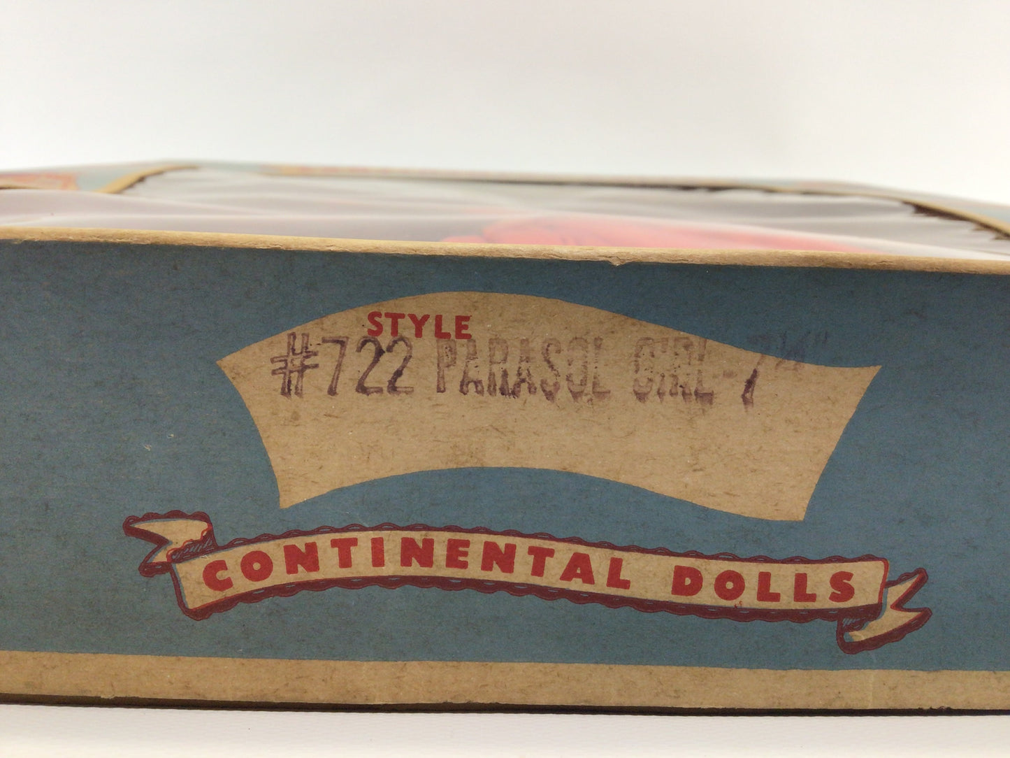 Continental Doll Parasol Girl in Original Box Number 722 7 1/2 inch