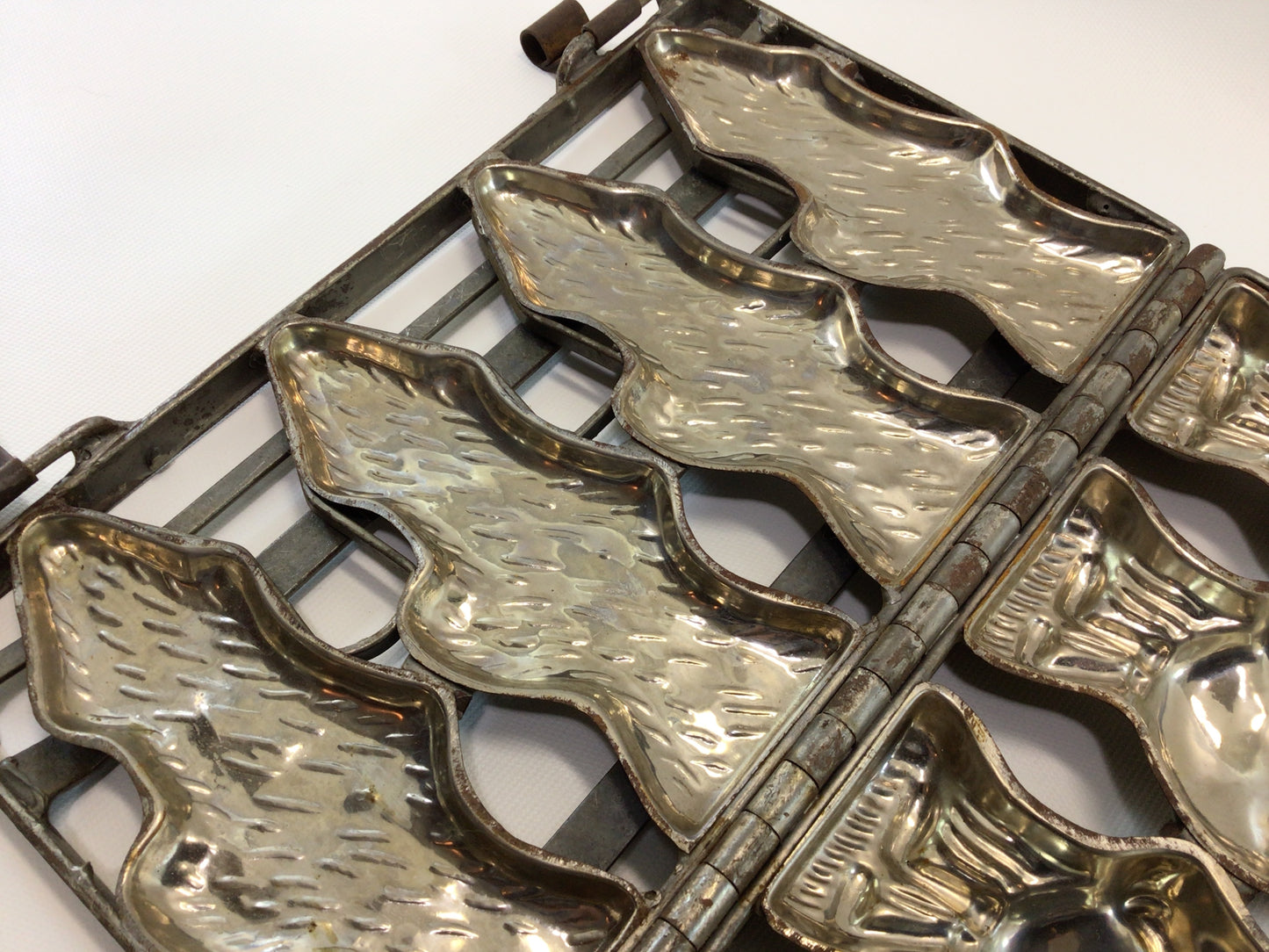 Hinged German Chocolate Mold Easter Ducklings Antique Rustic Holiday Kitchen Decor