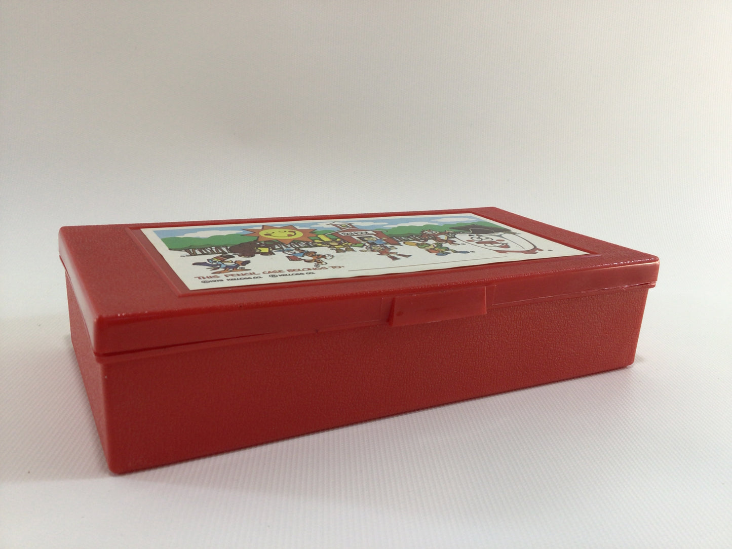 Kellogg's Cereals Red Plastic Pencil Box Vintage School Days Accessories Advertising Toy