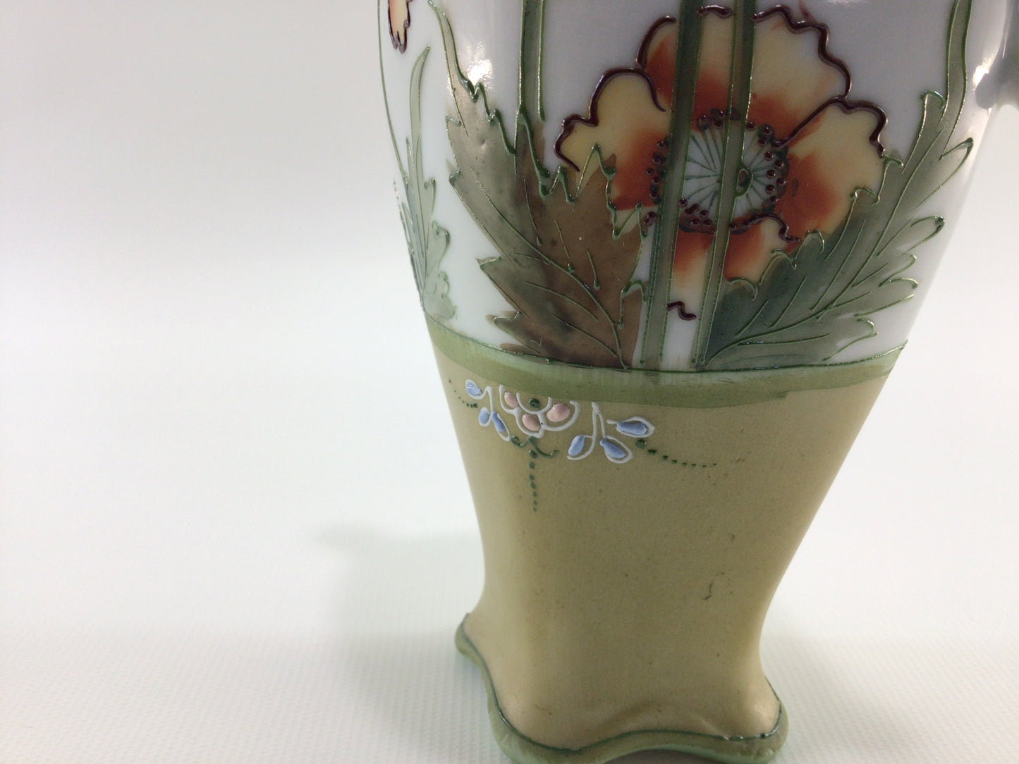 Nippon Porcelain Ceramic 6" Bud Vase with Hand Painted Floral Motif Accents Quality Made Antique Home Decor