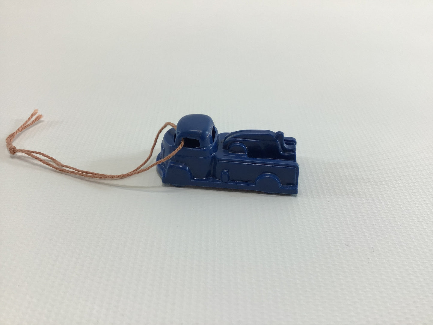 Cracker Jack Prize Heavy Equipment Tow Truck 1950s Vintage Miniature Toy Blue Plastic