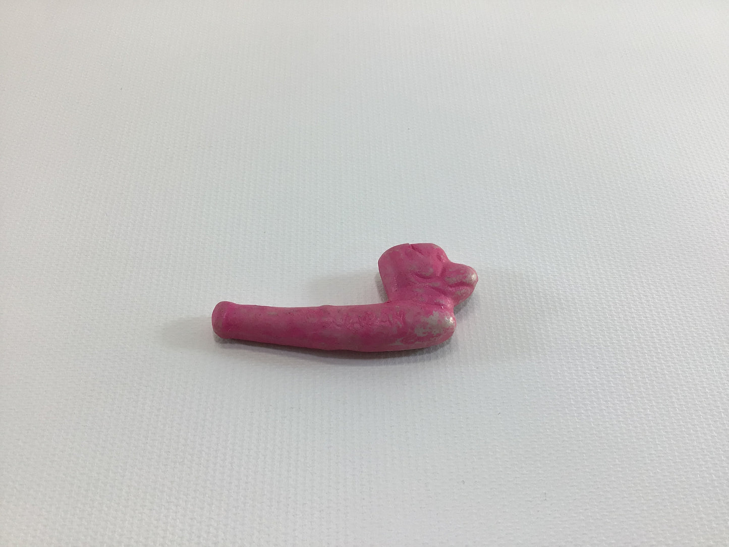 Cracker Jack Prize Dogs Head Pink Clay Pipe 1920s Vintage Miniature Toy