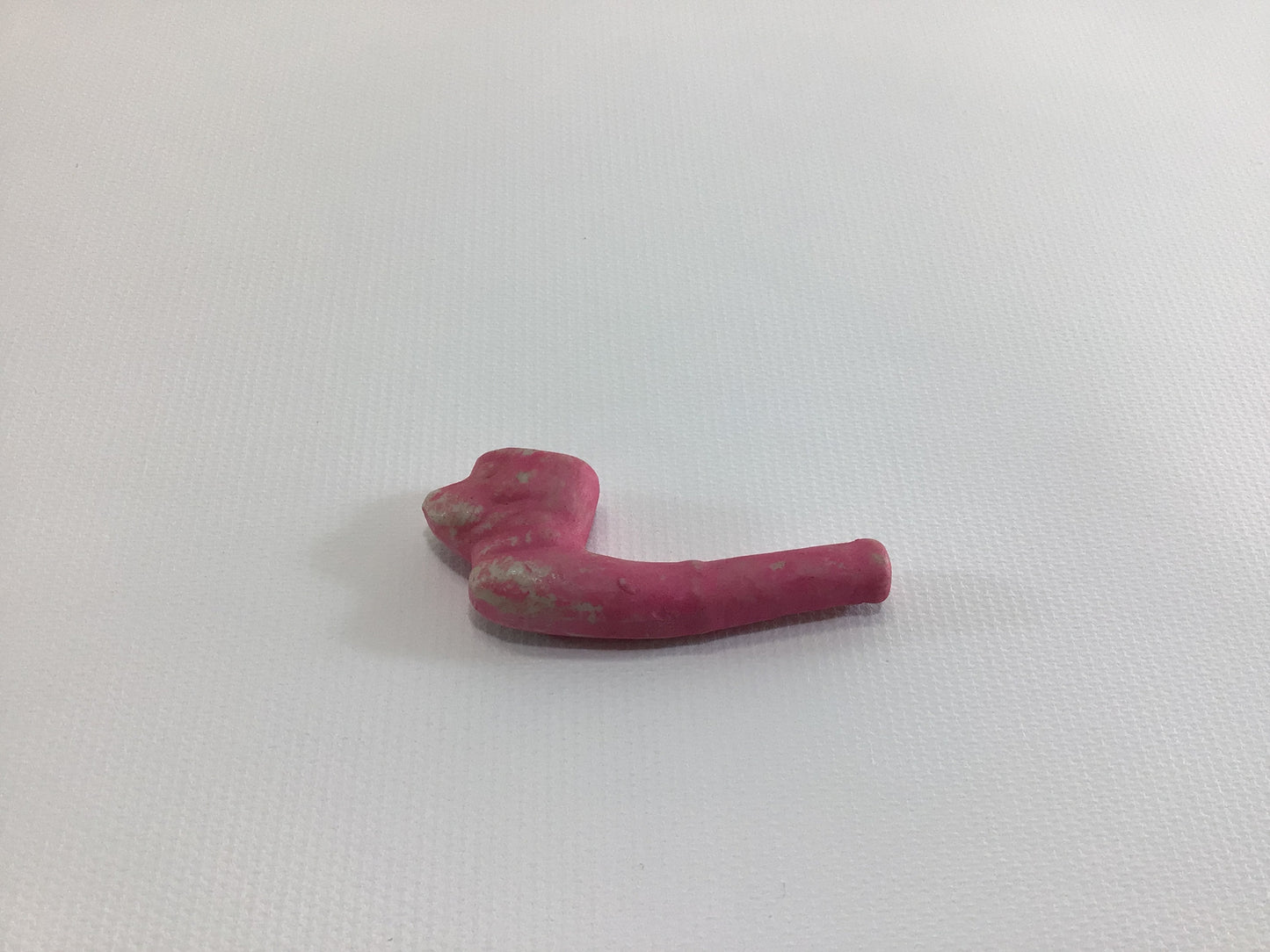 Cracker Jack Prize Dogs Head Pink Clay Pipe 1920s Vintage Miniature Toy