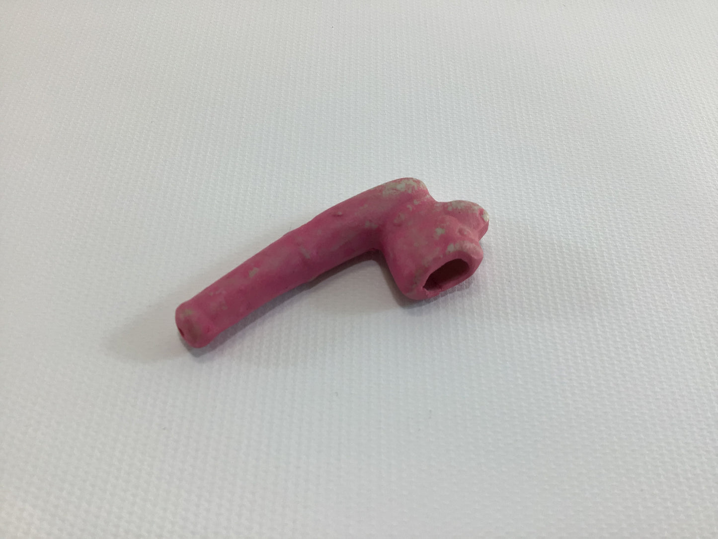 Cracker Jack Prize Dogs Head Pink Clay Pipe 1920s Vintage Miniature Toy