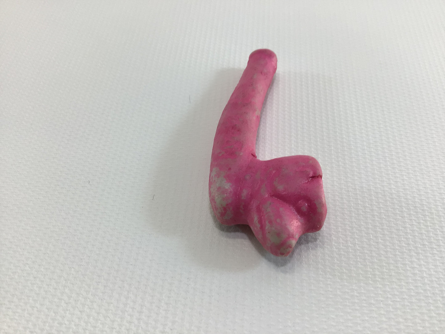 Cracker Jack Prize Dogs Head Pink Clay Pipe 1920s Vintage Miniature Toy