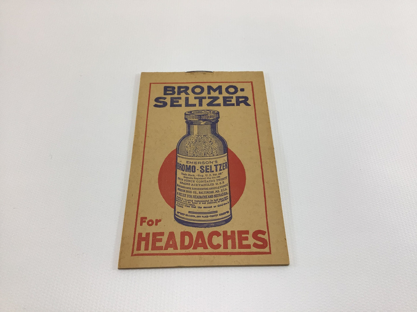 Bromo Seltzer Advertising Give Away Notepad Fifield Druggists Bangor Maine Vintage Ephemera