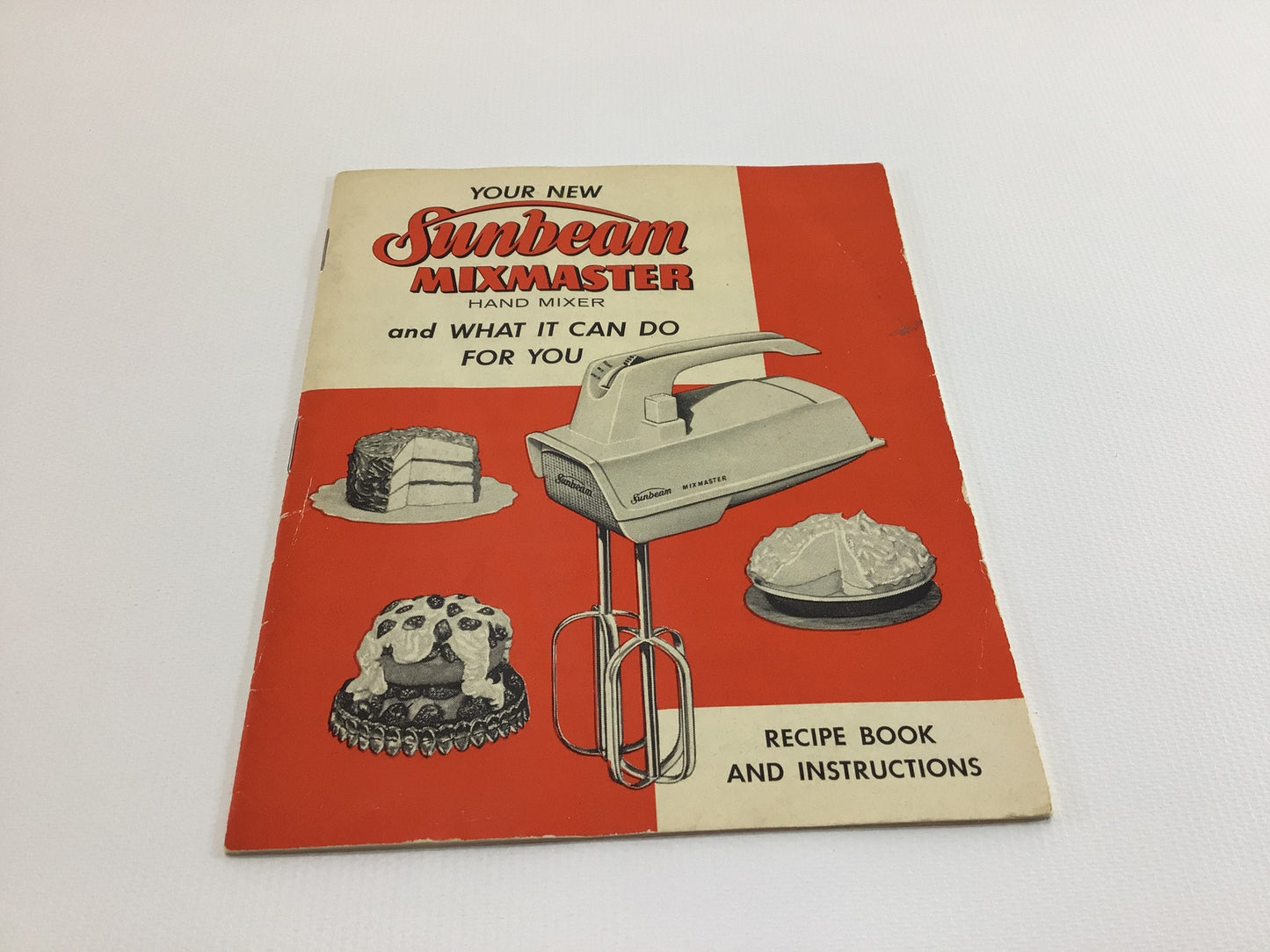 Sunbeam Hand Mixer Recipe Book and Instructions Mid Century Kitchen Ephemera