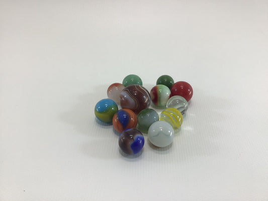 Assorted Toy Marbles Lot of 13 Includes One Brown Swirl Shooter Vintage Pre 70s Machine Made