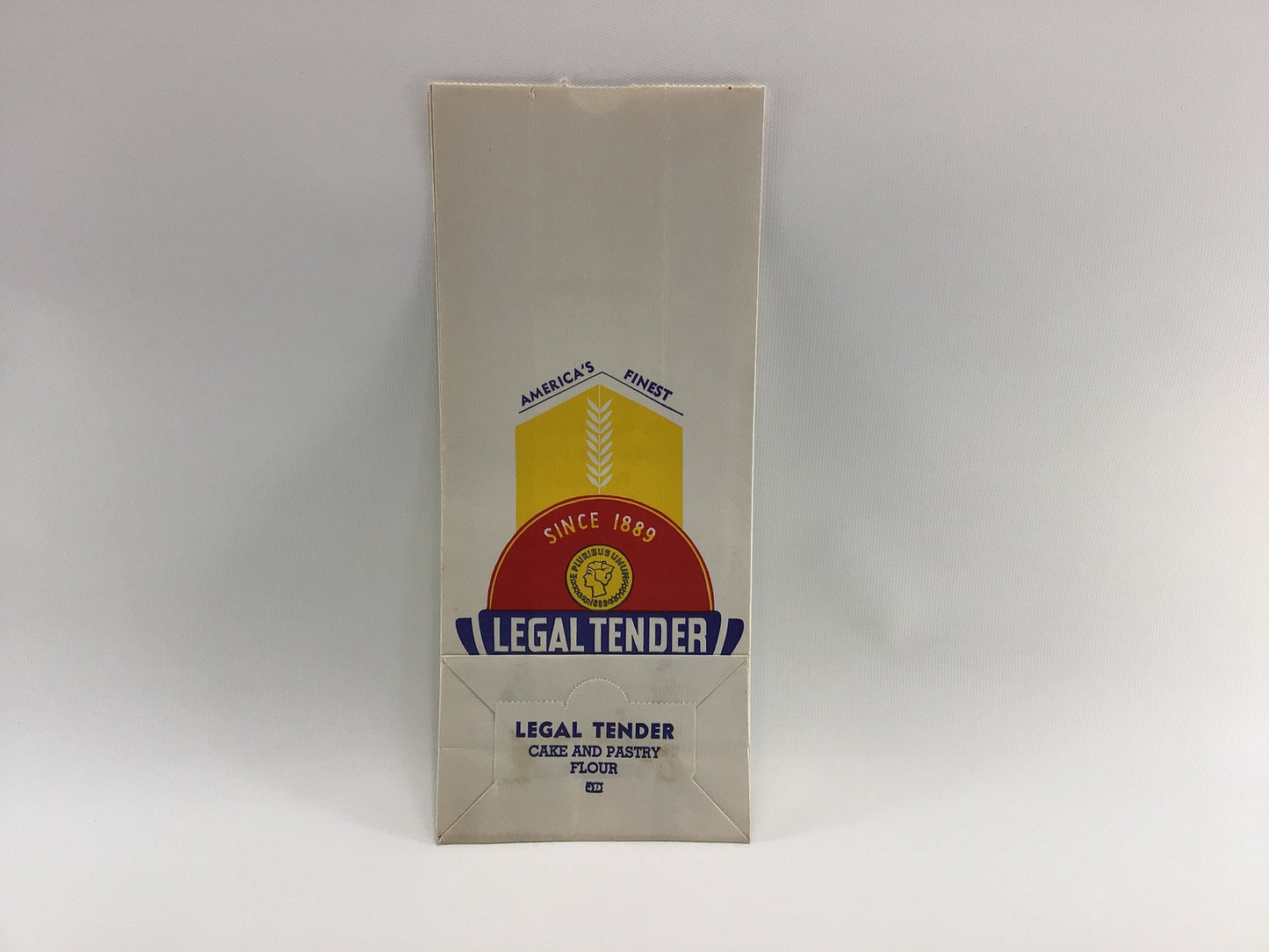 Legal Tender Cake and Pastry Flour 5 lb Bag Vintage Nerychel & Sons Chesaning Michigan Ephemera