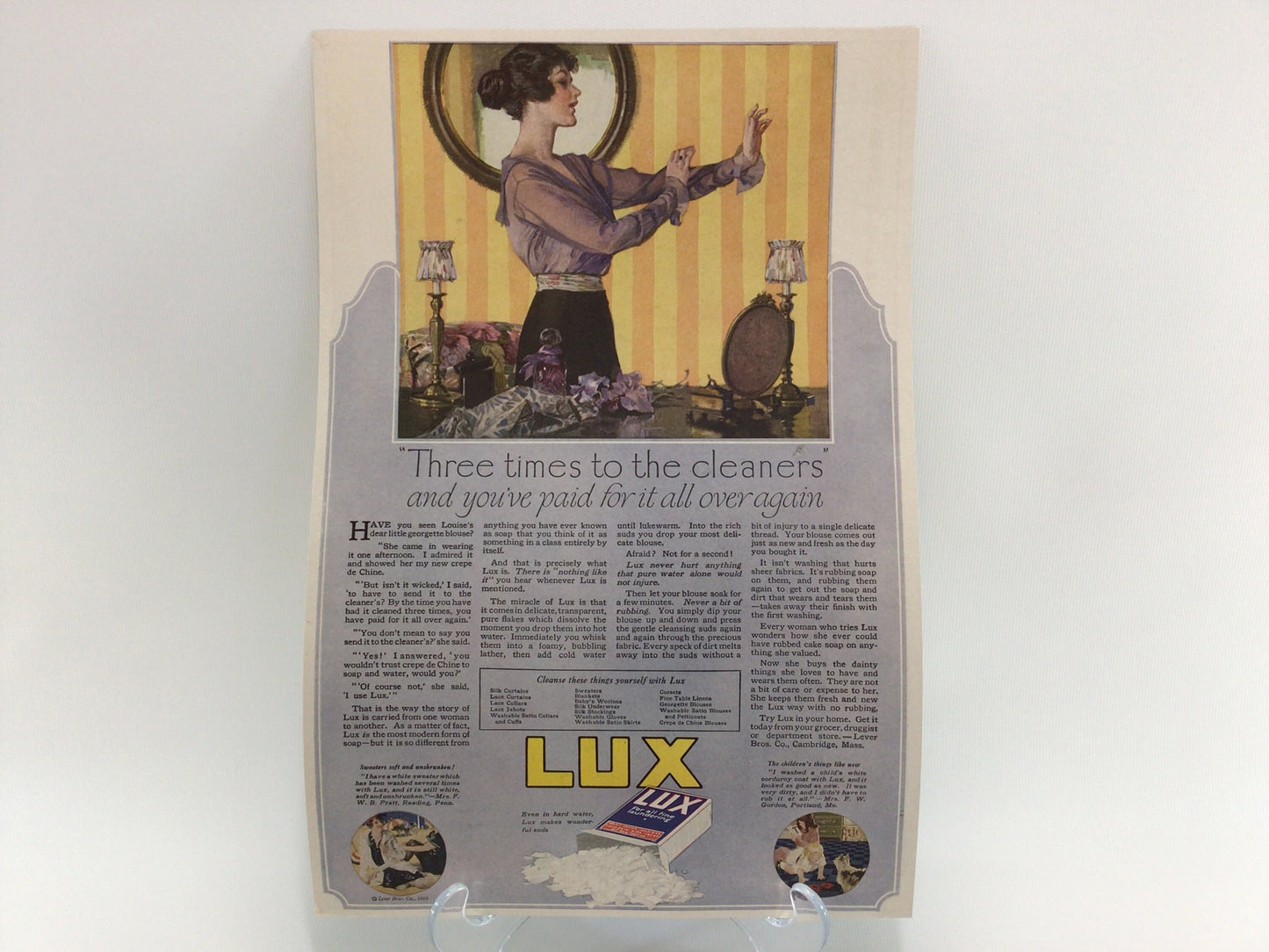 Double Sided 10 x 15 Magazine Ad Antique Advertising Ephemera MENNEN'S Borated Talcum Powder and  LUX Laundry Detergent