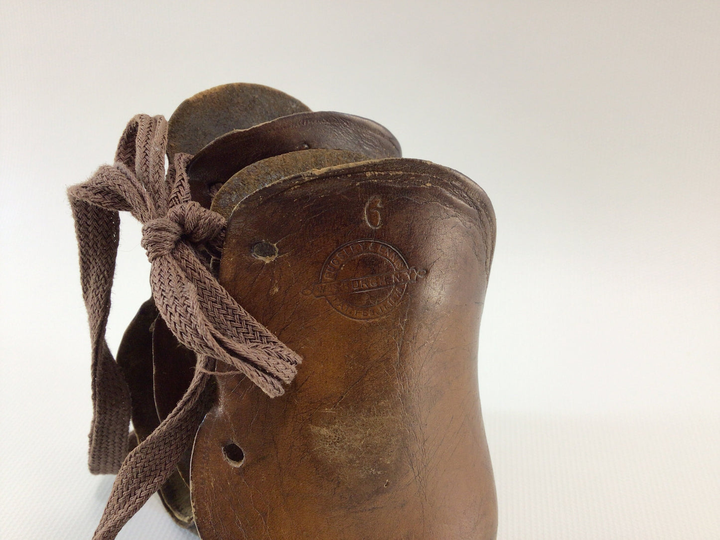 Antique Leather Toddler Shoe Orthopedic Ankle Braces Pugsley & Ennis New York Patent 1879