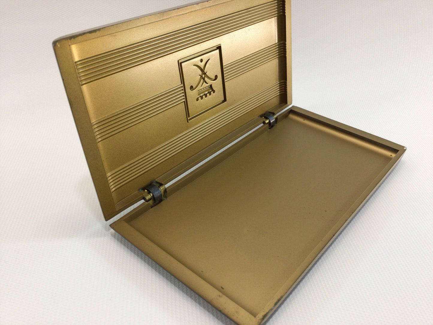 King Size Cigarette Case Gold Tone Acrylic Lucite Quality Made Mid Century Tobacciana Collectible