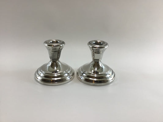 Weighted Silverplate Candlestick Set Vintage F B Rogers Home Decor Taper Candle Holders