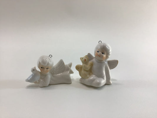 Bone China Miniature Angel Figurine Christmas Ornaments Vintage Holiday Decor