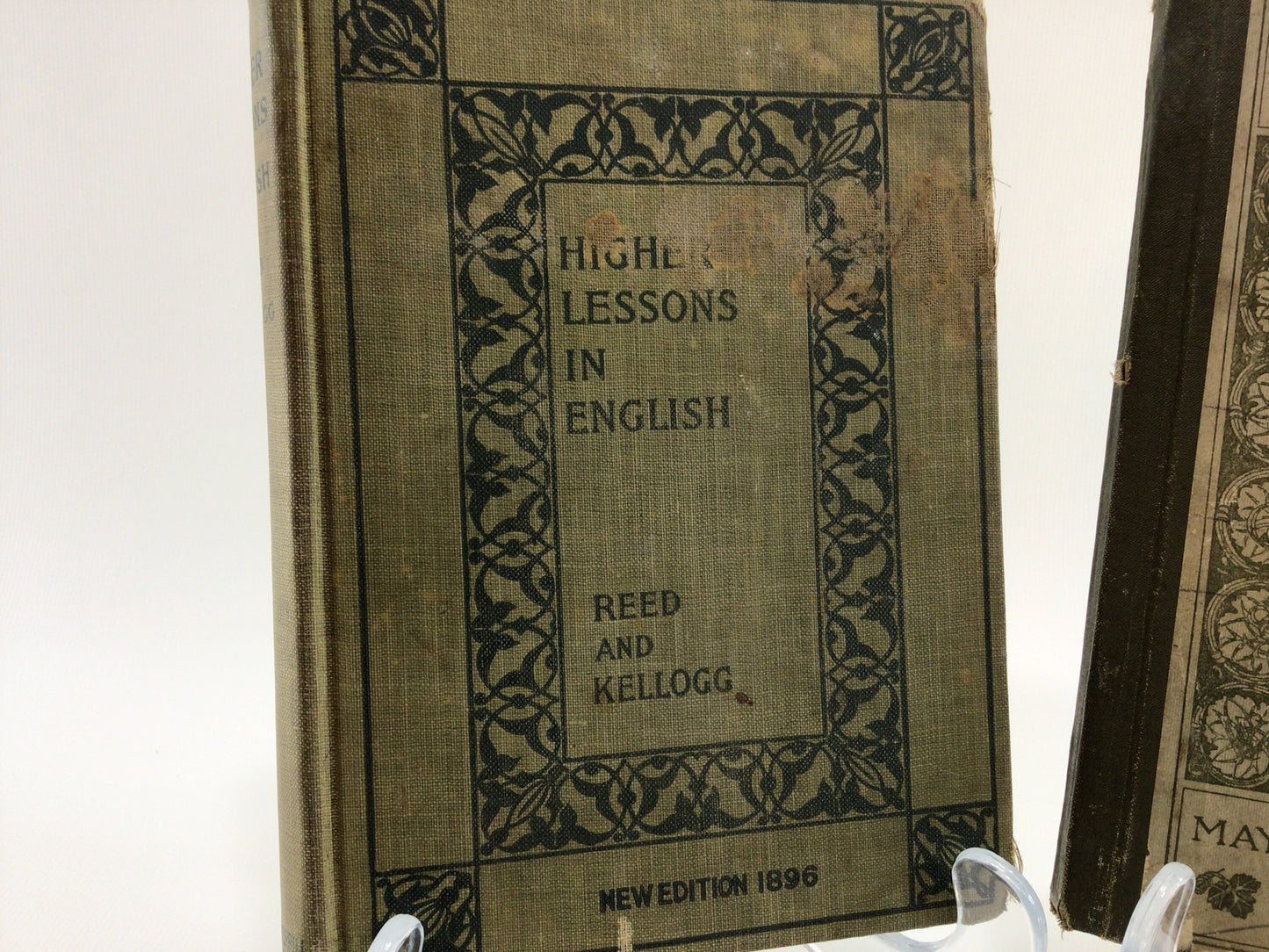 Antique School Textbooks Higher Lessons in English 1903 and Word Lessons 1902