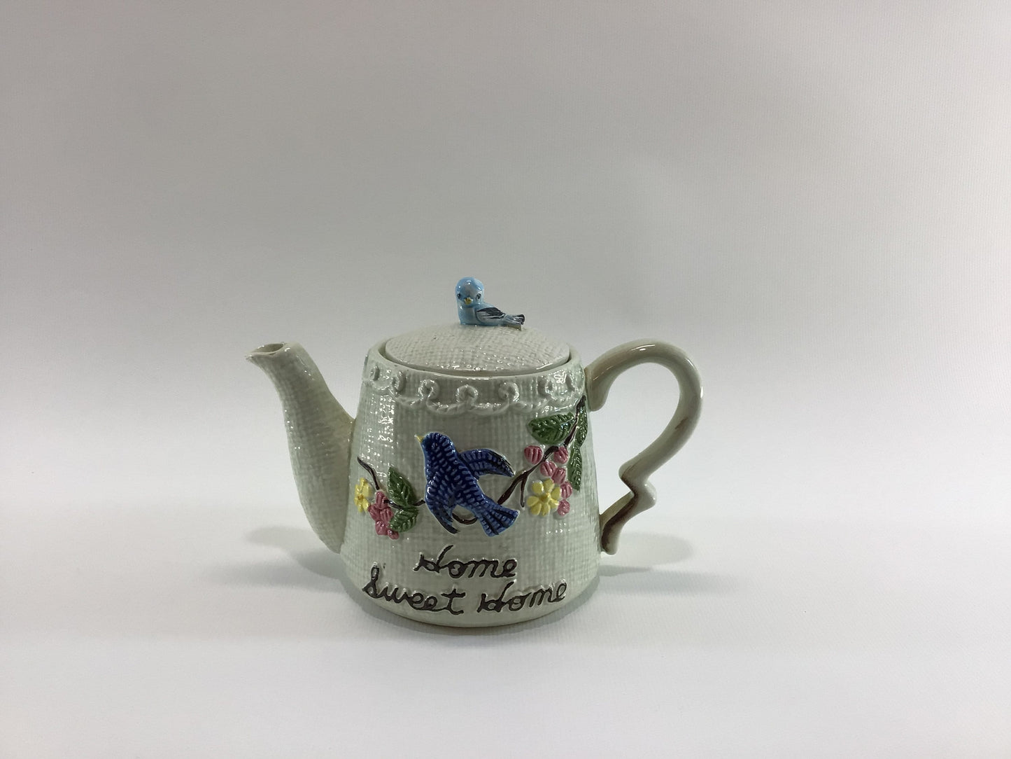 Enesco Ceramic Bluebird Teapot E-7266 Mid Century Kitchen Collectibles