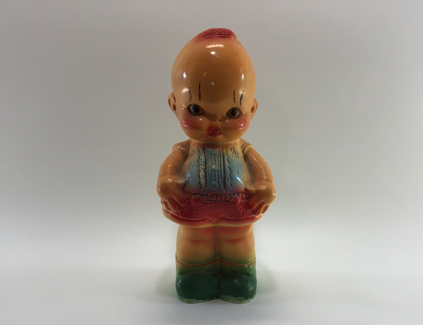 Kewpie Angel Baby Figurine Vintage 12" Airbrush Chalkware Kitschy Carnival Fair Prize Toy Doll