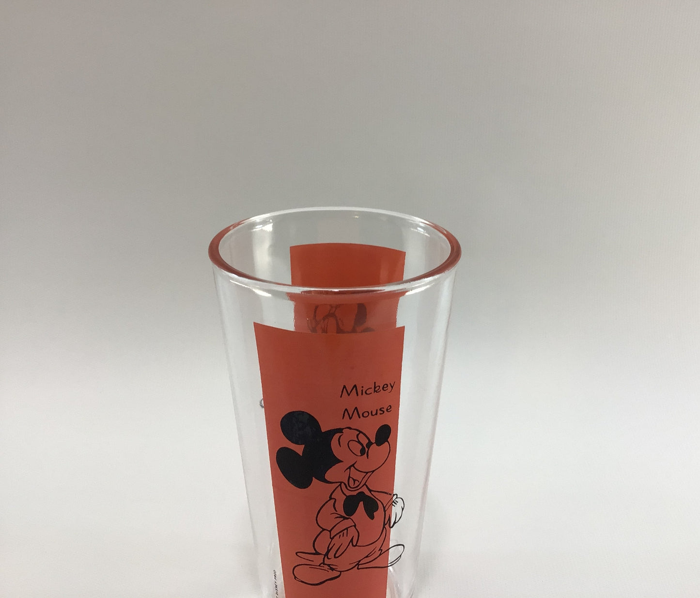 Mickey and Minnie Mouse Walt Disney Productions Vintage ACL Collectible 12 fl oz Drinking Glass