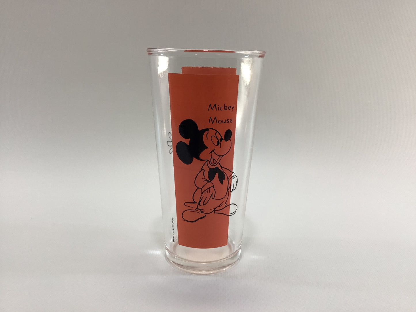 Mickey and Minnie Mouse Walt Disney Productions Vintage ACL Collectible 12 fl oz Drinking Glass