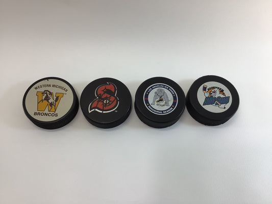 Ice Hockey Puck Vintage Pro Collegiate Souvenir Sports Collectible - CHOOSE ONE