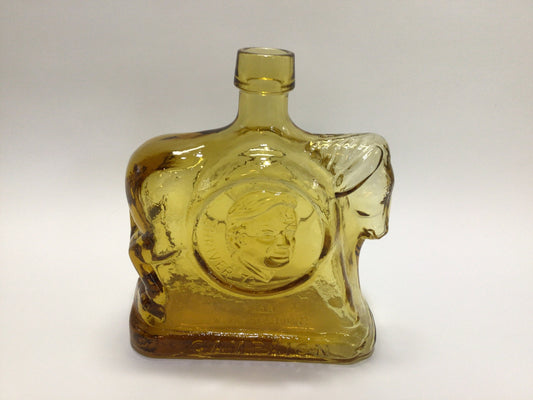 Wheaton Figural Decanter Bottle Democratic 1972 Presidential Campaign Amber Color Glass