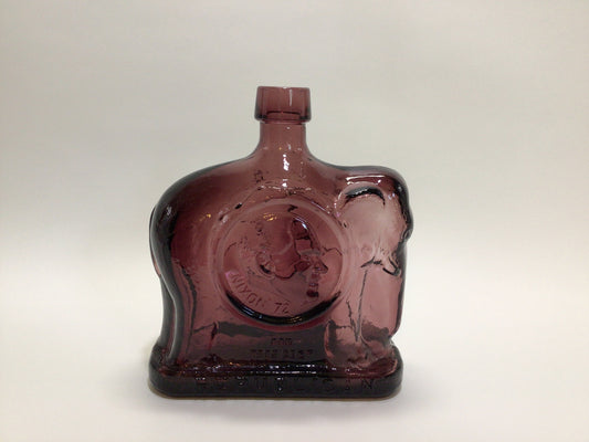 Wheaton Figural Decanter Bottle Republican 1972 Presidential Campaign Purple Color Glass