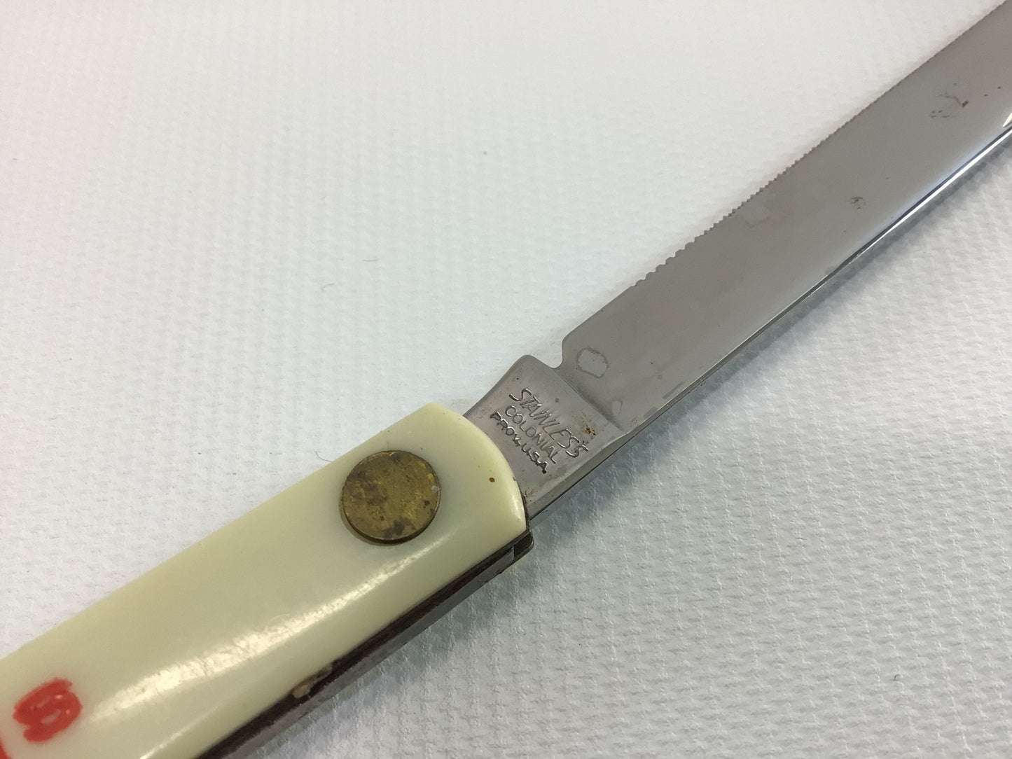 Serrated Edge 4" Fruit Knife Vintage Dole Bananas Advertising Colonial Stainless