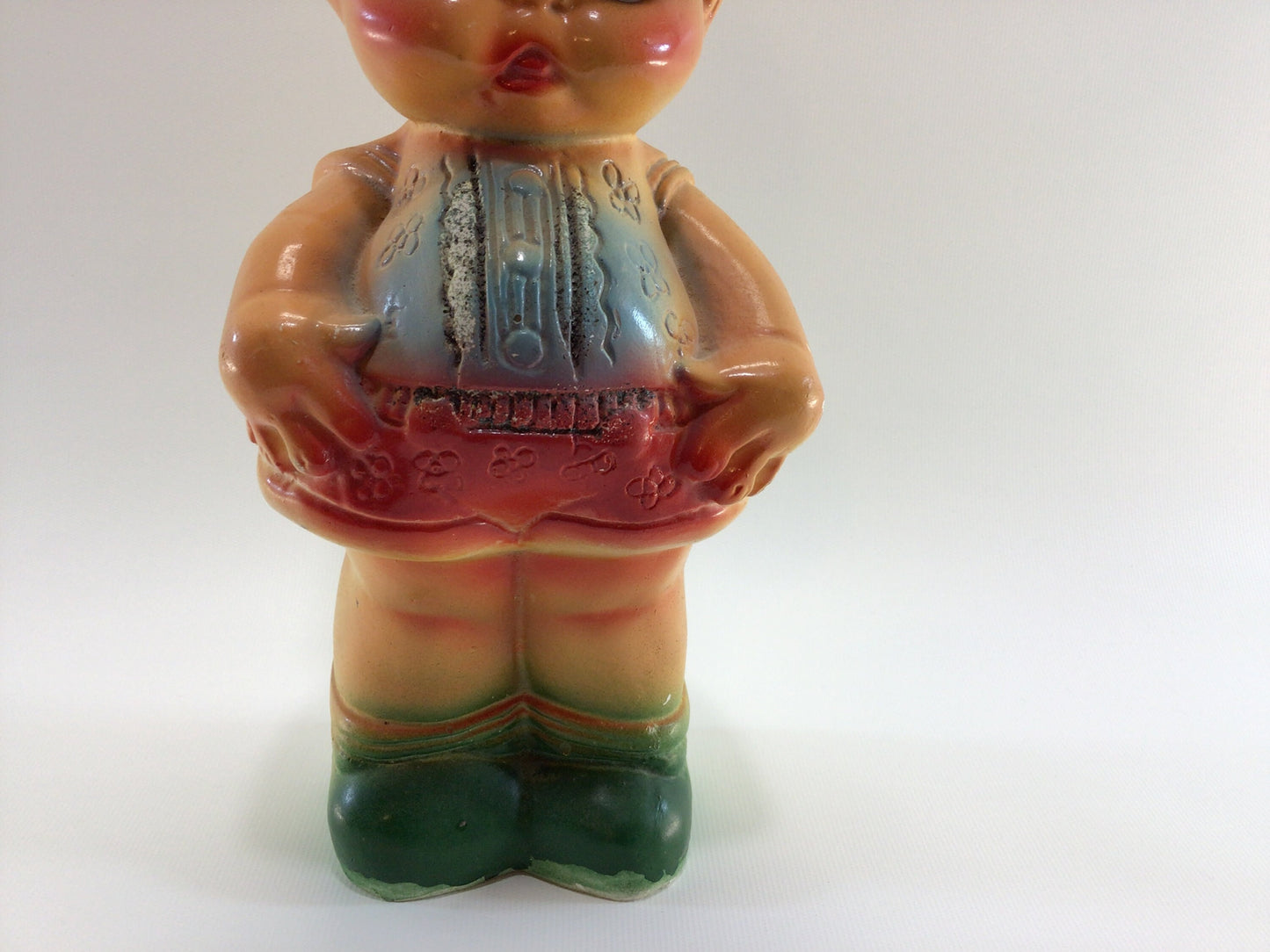 Kewpie Angel Baby Figurine Vintage 12" Airbrush Chalkware Kitschy Carnival Fair Prize Toy Doll