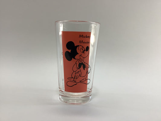 Mickey and Minnie Mouse Walt Disney Productions Vintage ACL Collectible 8 fl oz Drinking Glass