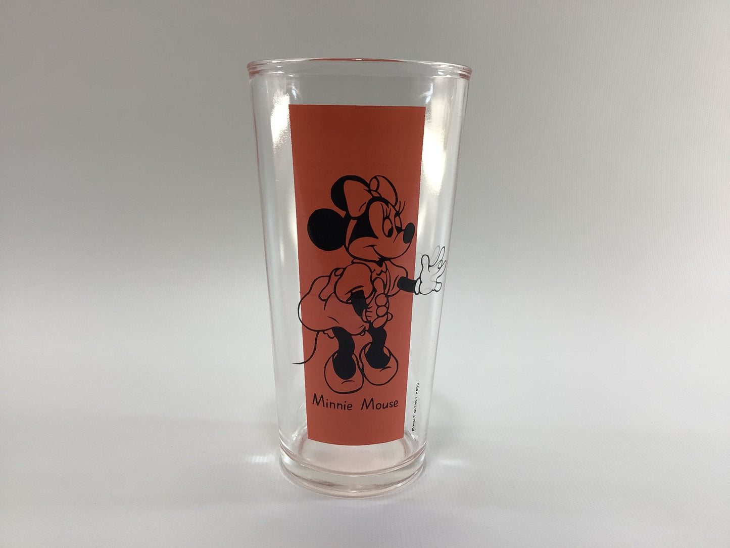 Mickey and Minnie Mouse Walt Disney Productions Vintage ACL Collectible 12 fl oz Drinking Glass