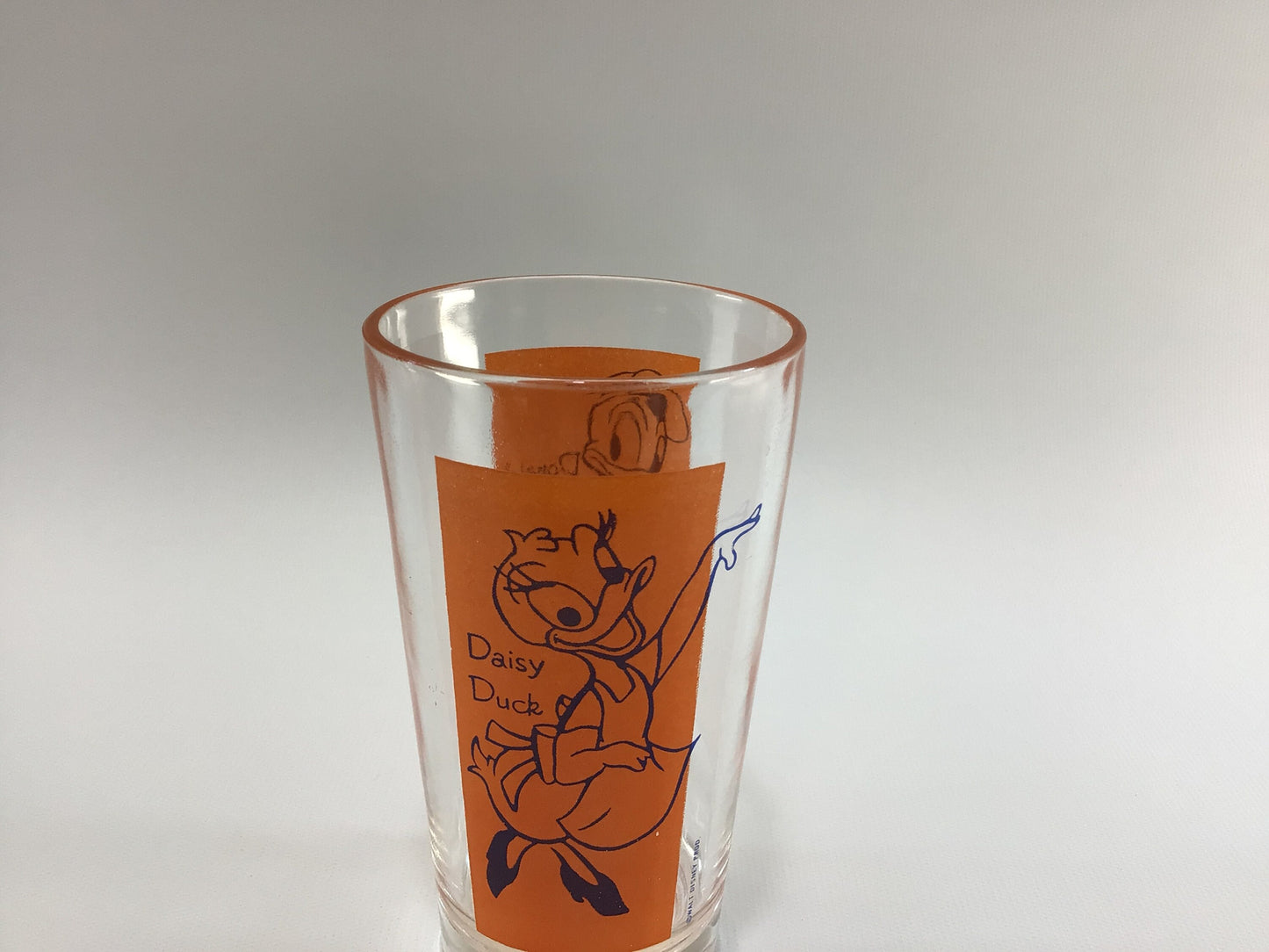 Donald and Daisy Duck Walt Disney Productions Vintage ACL Collectible 8 fl oz Drinking Glass