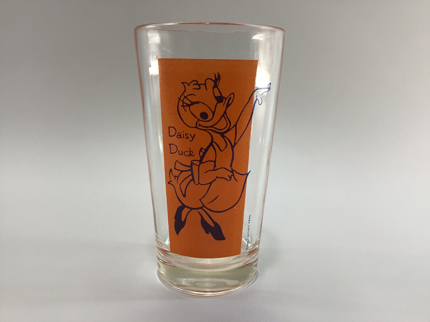 Donald and Daisy Duck Walt Disney Productions Vintage ACL Collectible 8 fl oz Drinking Glass