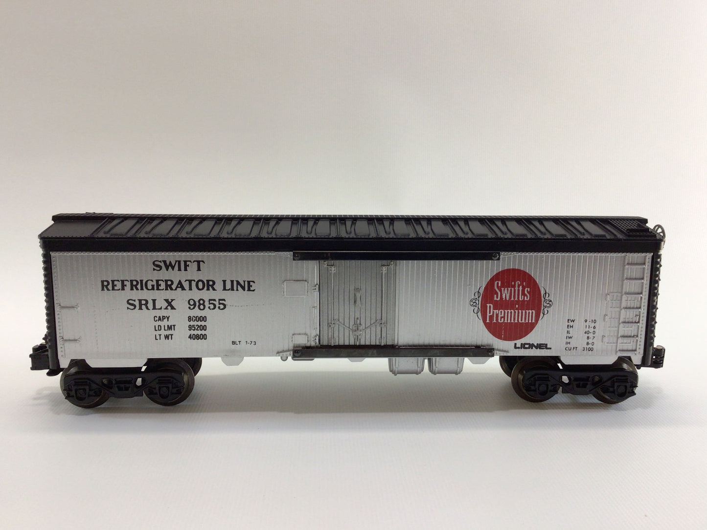 Lionel Box Car Swift Premium SRLX 9855 Vintage 1970s Miniature Modeling Model Railroad Big 027 Scale Wabash Cannonball Replacement Part