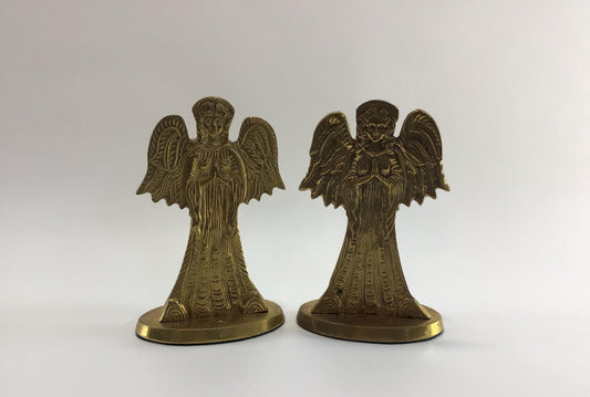 Brass Angels Taper Candle Holder Set Vintage Jainson Quality Home Decor