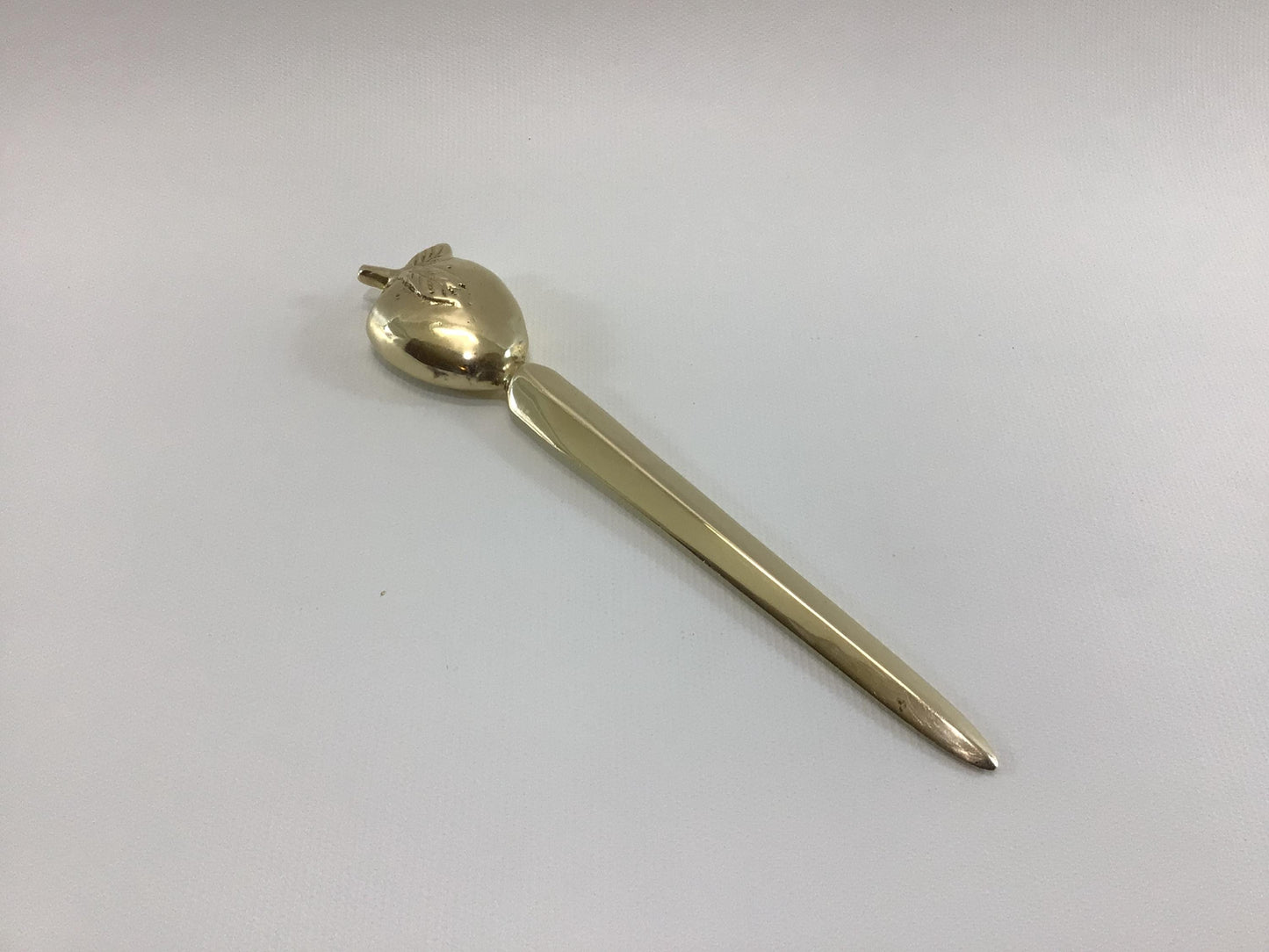 Brass 7" Apple Letter Opener Vintage Desk Accessory