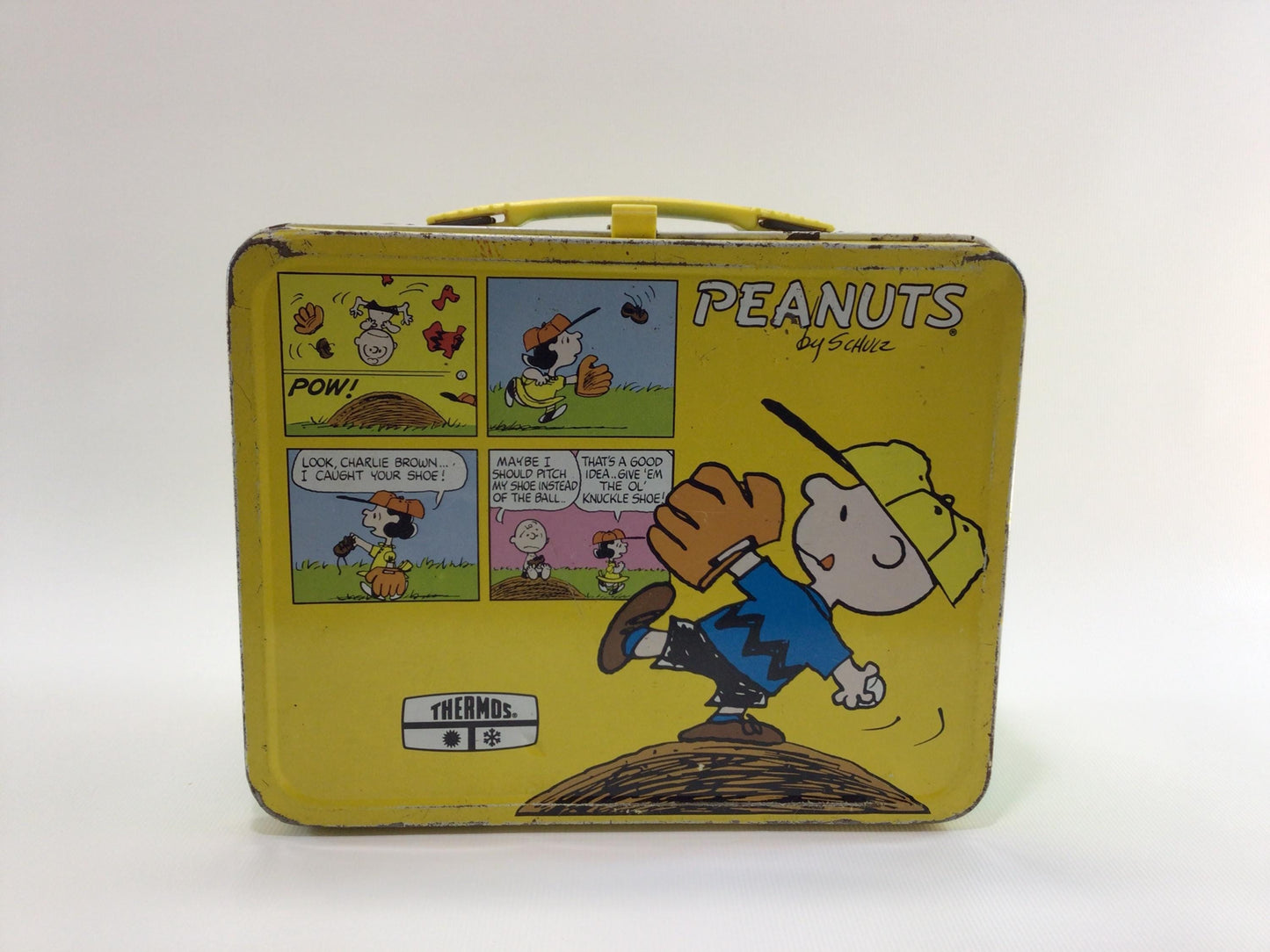 Peanuts Thermos Lunch Box Vintage 1980s Tin Litho Graphics