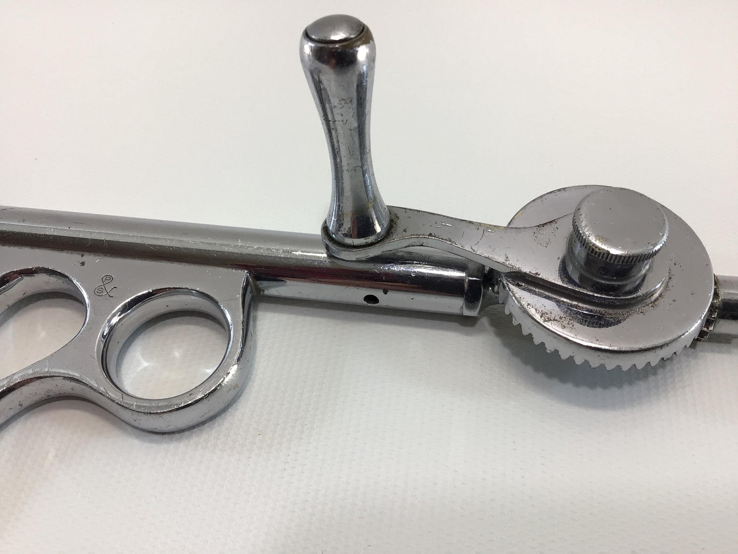 Hand Drill Auger Pistol Grip Handle P&S Surgical Nickel Chrome Vintage Medical Instrument Gadget