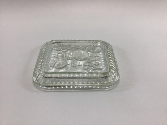 Federal Glass Refrigerator Dish Lid Embossed Fruit Vintage Rectangle Butter Food Storage Container Replacement Part