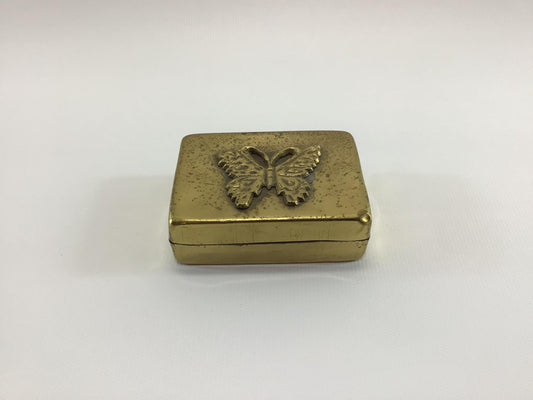 Brass Butterfly Trinket Box Storage Container Vintage Vanity Home Decor