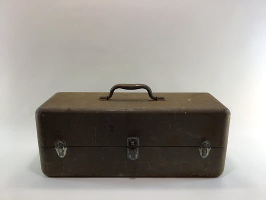 Falls City Fishing Tackle Box Vintage Outdoor Sporting Enameled Steel Storage Container