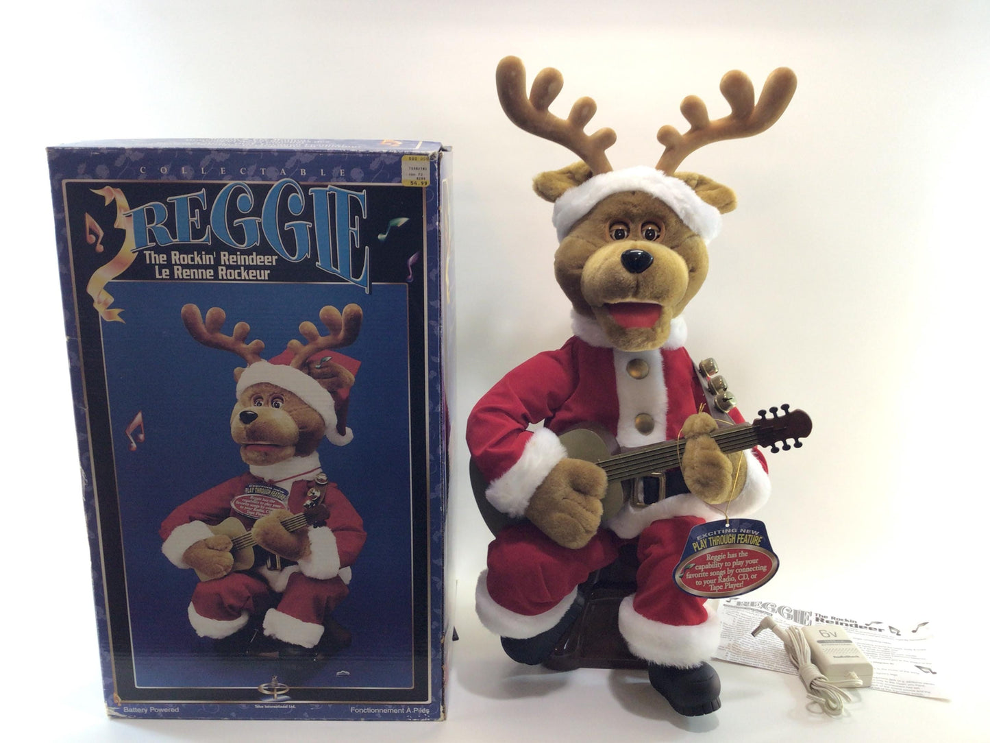 Animated Christmas Decor Telco 22" Reggie the Rockin' Reindeer in Santa Claus Costume - Not Working