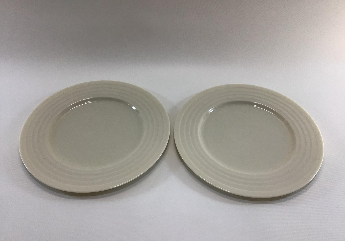 Lenox Terrace White China 10" Dinner Plates 2 Art Deco Era Dining Service Replacement Pieces