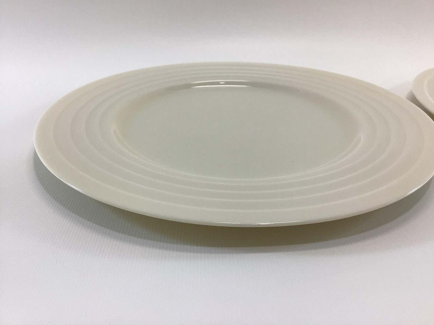 Lenox Terrace White China 10" Dinner Plates 2 Art Deco Era Dining Service Replacement Pieces