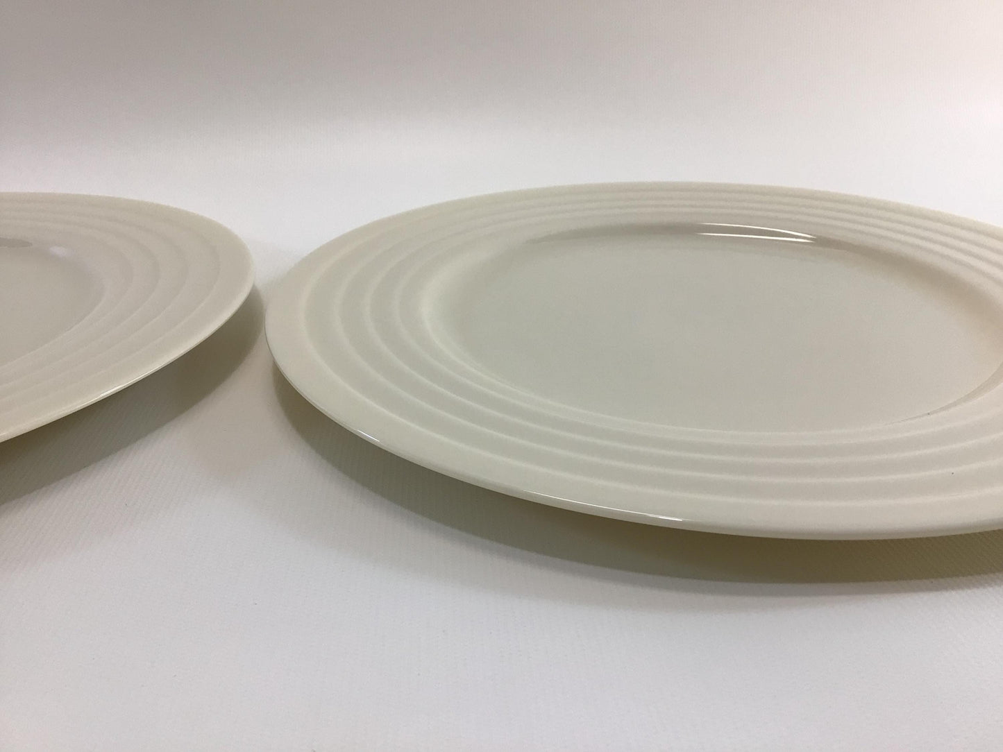 Lenox Terrace White China 10" Dinner Plates 2 Art Deco Era Dining Service Replacement Pieces