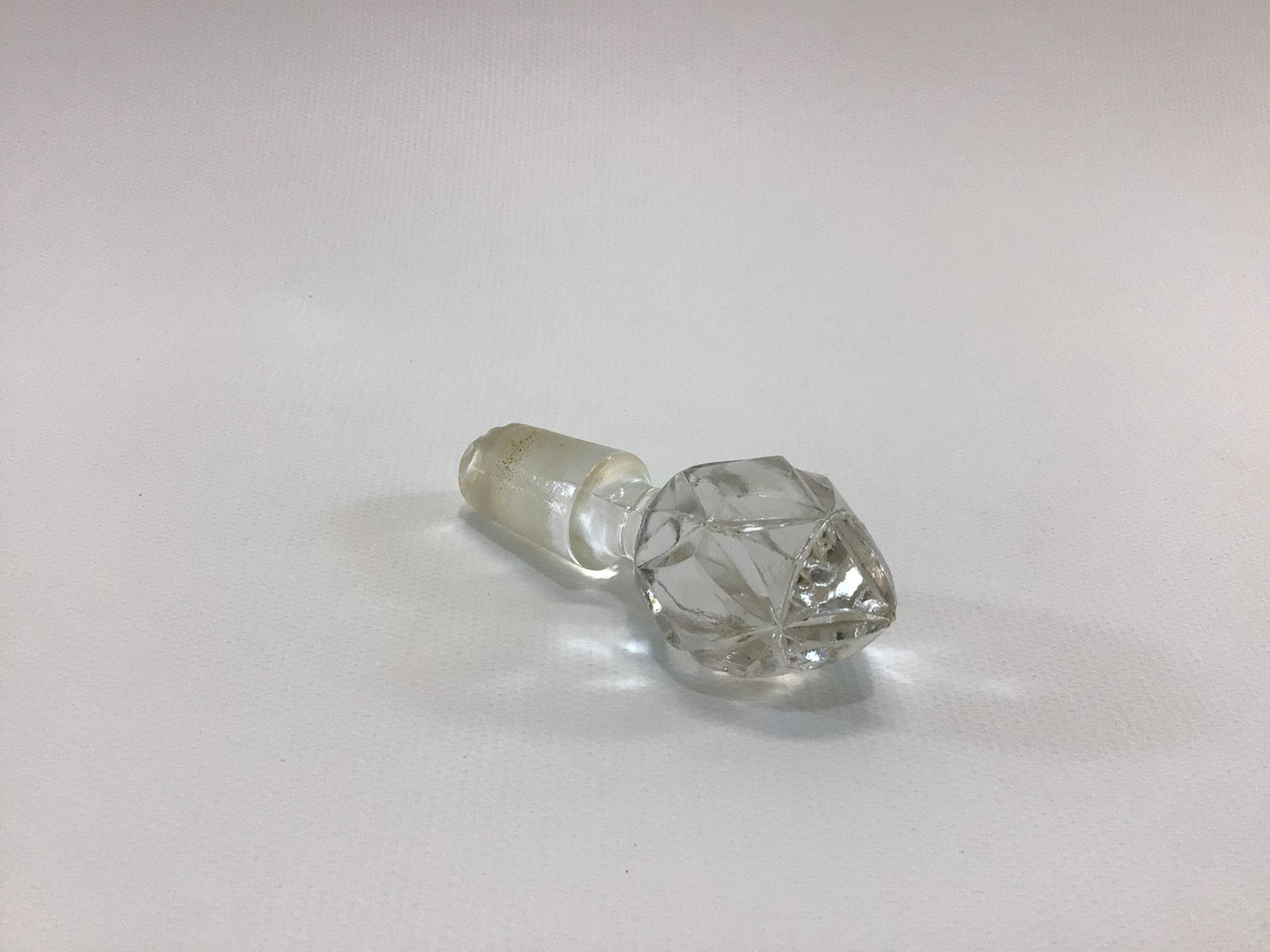 Antique Bottle Stopper Faceted Clear Glass Bulb Shape 17mm Replacement Part Decanter Cruet Perfume